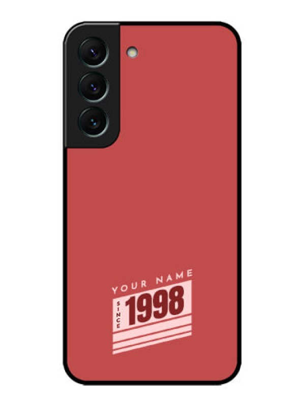 Custom Galaxy S22 5G Custom Metal Phone CaseRed Custom Year Of Birth Design