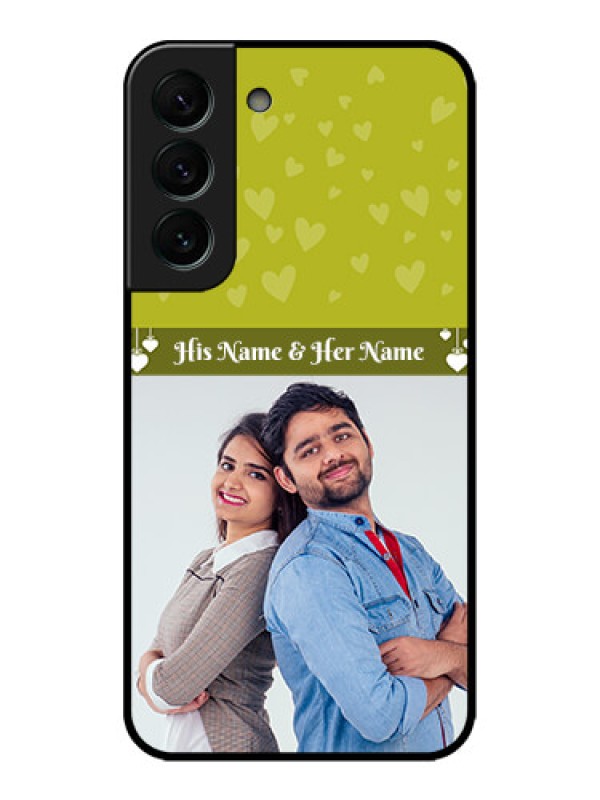 Custom Galaxy S22 Plus 5G Custom Metal Phone CaseYou and Me Heart Design