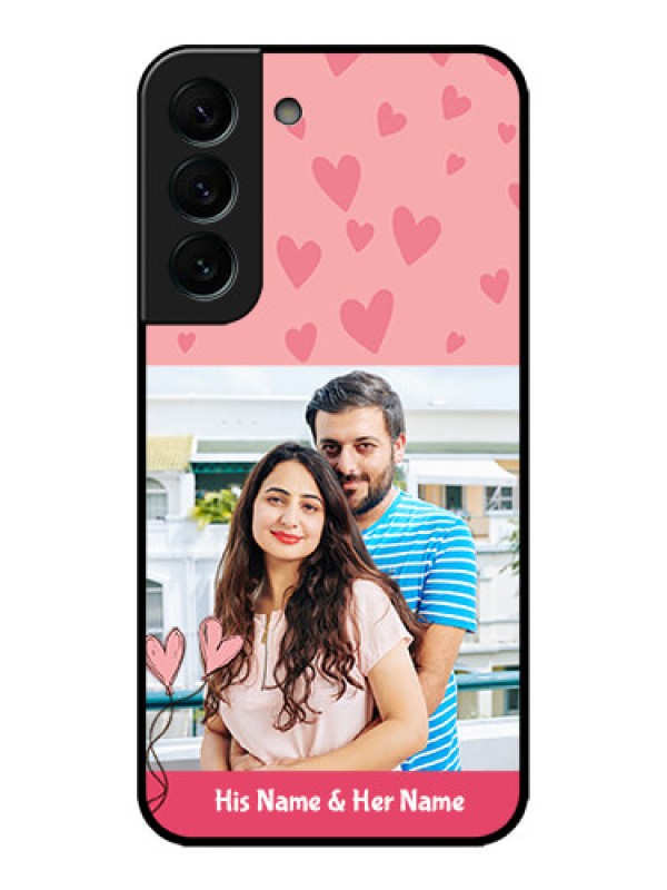 Custom Galaxy S22 Plus 5G Custom Metal Phone CaseLove Design Peach Color