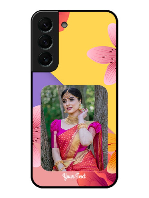 Custom Galaxy S22 Plus 5G Custom Metal Phone Case3 Image With Vintage Floral Design