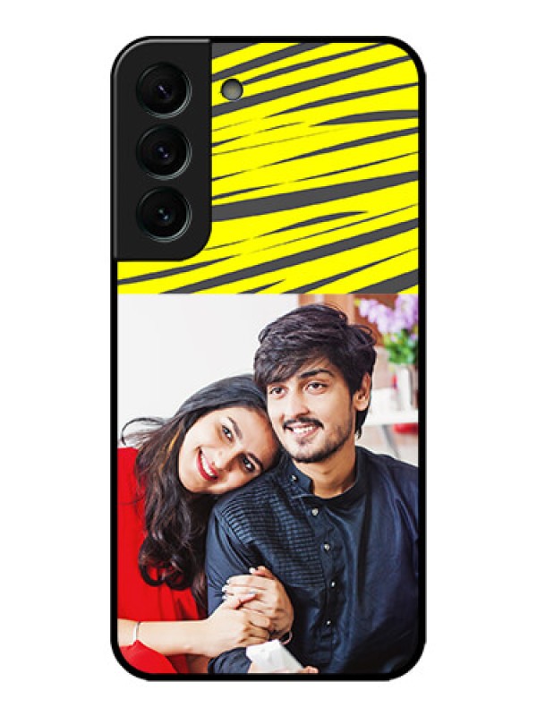 Custom Galaxy S22 Plus 5G Custom Metal Phone CaseYellow Abstract Design