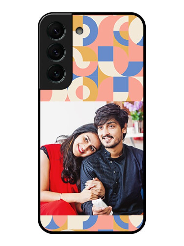 Custom Galaxy S22 Plus 5G Custom Metal Phone CaseSemi - Circle Maze Pattern Design