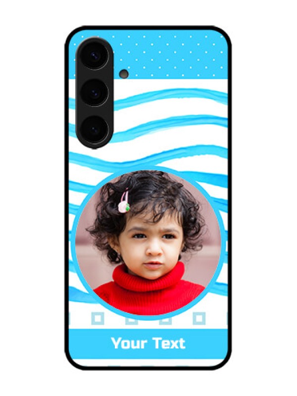 Custom Galaxy S24 Plus 5G Custom Metal Phone CaseSimple Blue Case Design