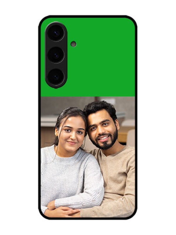 Custom Galaxy S24 Plus 5G Custom Metal Phone CaseGreen Pattern Design