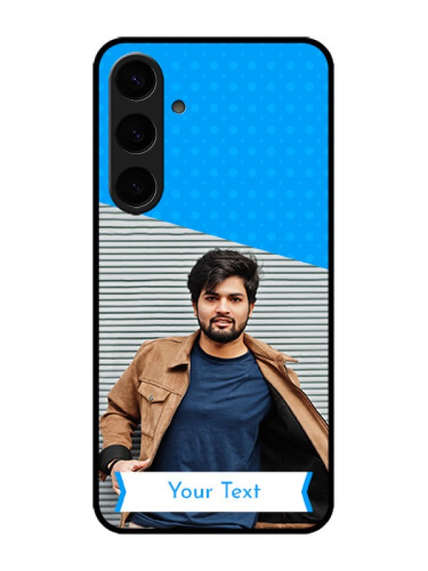 Custom Galaxy S24 Plus 5G Custom Metal Phone CaseSimple Blue Color Design