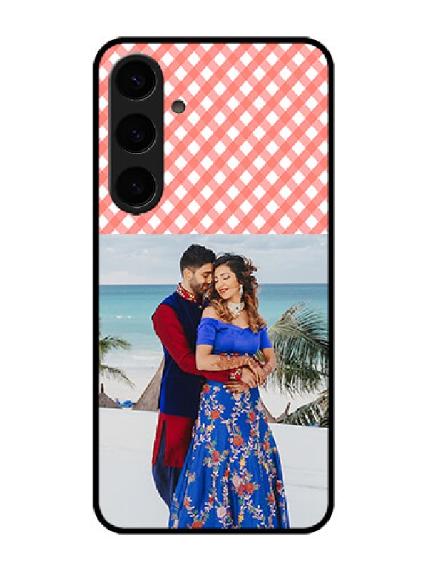 Custom Galaxy S24 Plus 5G Custom Metal Phone CasePink Pattern Design