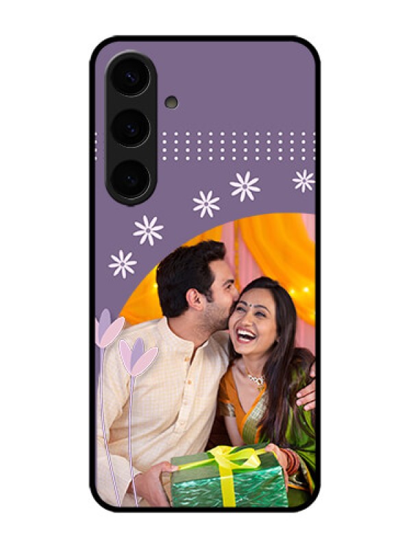 Custom Galaxy S24 Plus 5G Custom Metal Phone CaseLavender Flowers Design