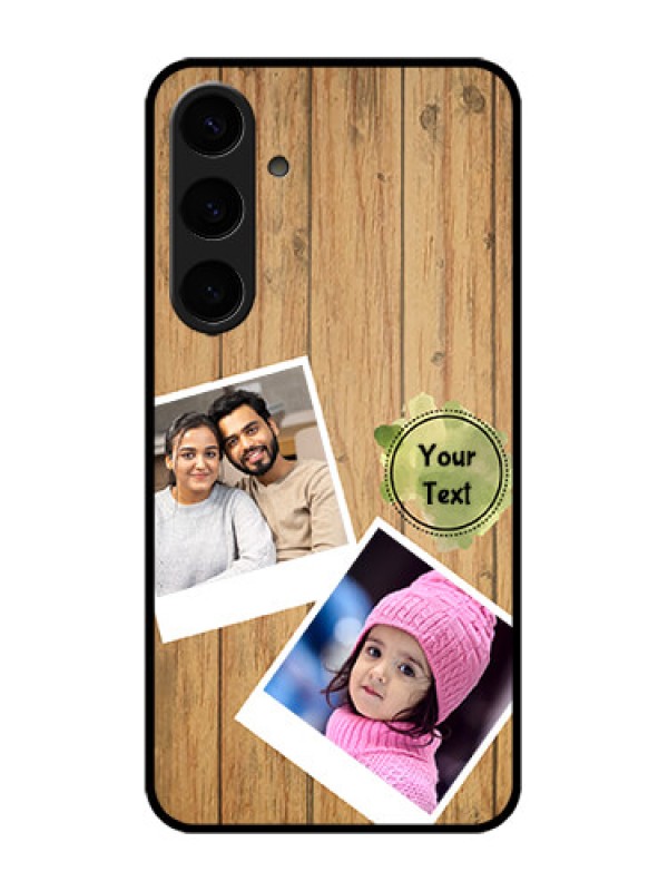 Custom Galaxy S24 Plus 5G Custom Metal Phone CaseWooden Texture Design