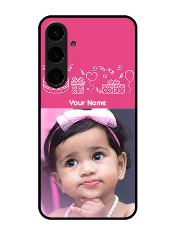 Custom Galaxy S24 Plus 5G Custom Metal Phone CaseWith Birthday Line Art Design