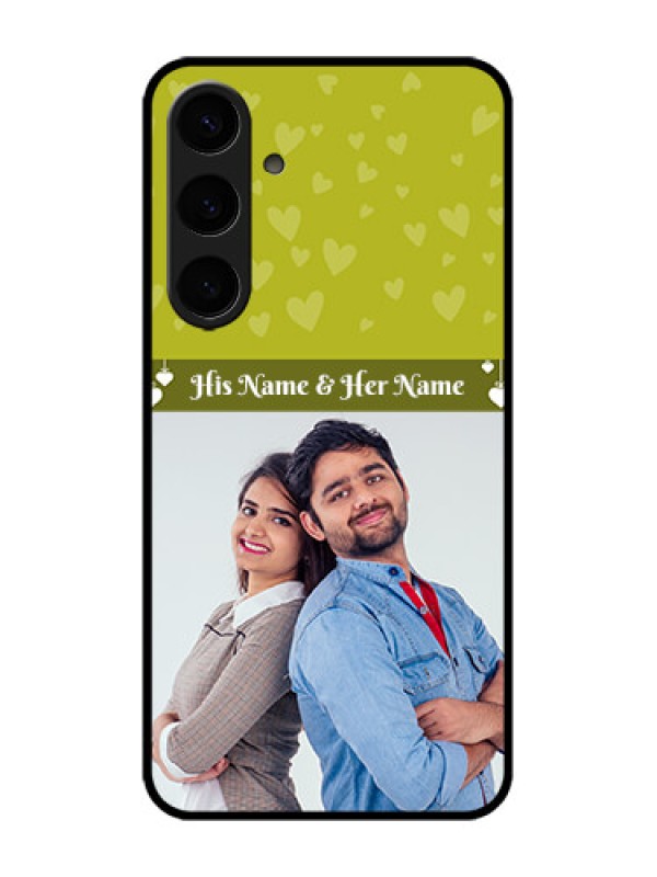 Custom Galaxy S24 Plus 5G Custom Metal Phone CaseYou and Me Heart Design