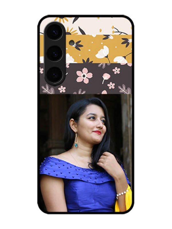 Custom Galaxy S24 Plus 5G Custom Metal Phone CaseStylish Floral Design