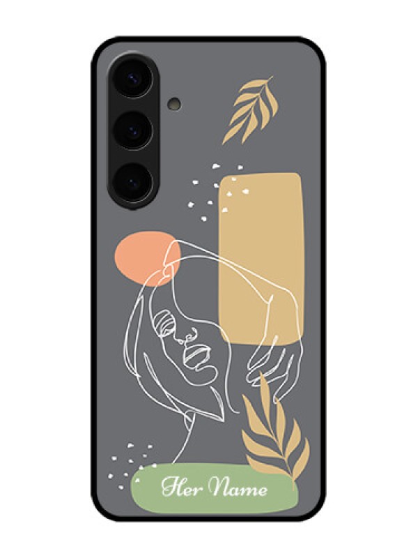 Custom Galaxy S24 Plus 5G Custom Metal Phone CaseGazing Woman Line Art Design