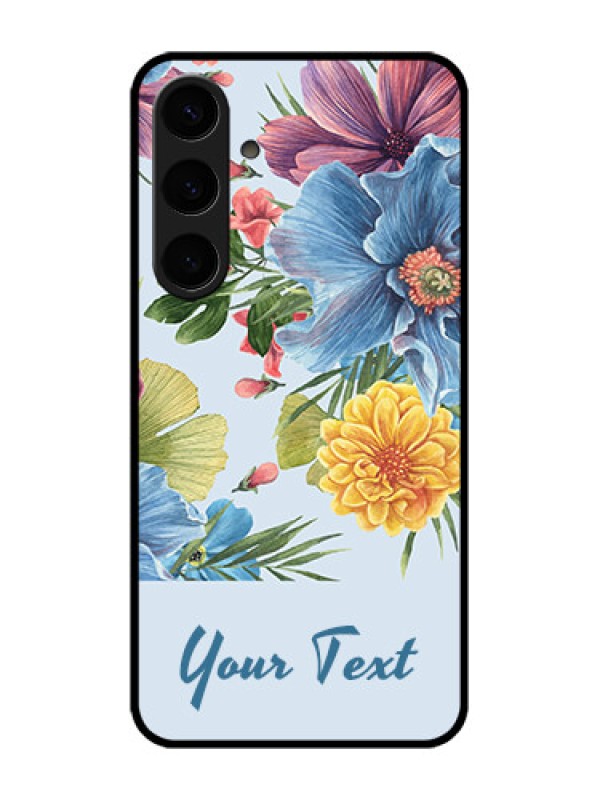 Custom Galaxy S24 Plus 5G Custom Metal Phone CaseStunning Watercolored Flowers Painting Design