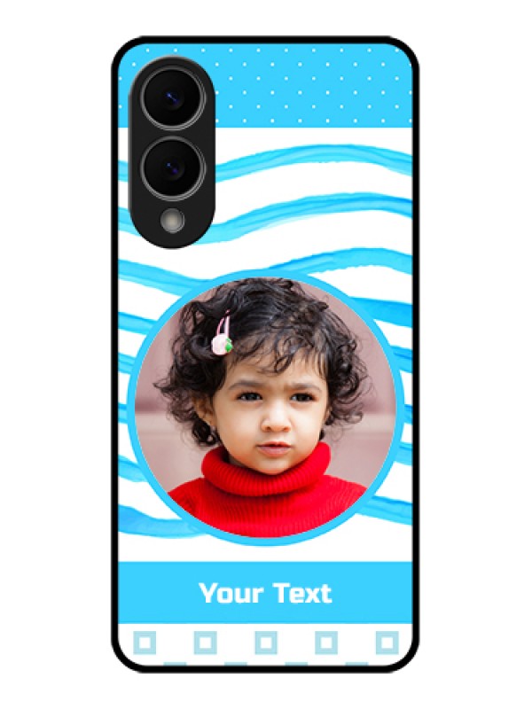 Custom Samsung Galaxy S25 Edge 5G Custom Metal Phone Case - Simple Blue Case Design