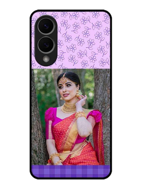 Custom Samsung Galaxy S25 Edge 5G Custom Metal Phone Case - Purple Floral Design