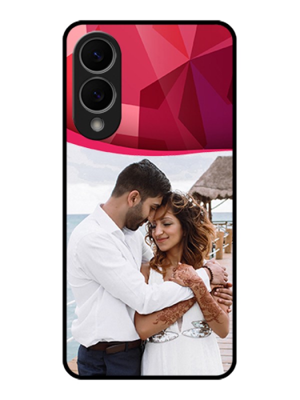 Custom Samsung Galaxy S25 Edge 5G Custom Metal Phone Case - Red Abstract Design