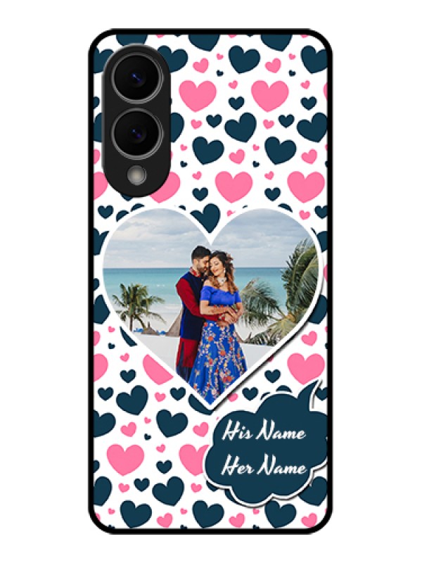Custom Samsung Galaxy S25 Edge 5G Custom Metal Phone Case - Pink & Blue Heart Design