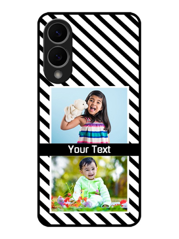 Custom Samsung Galaxy S25 Edge 5G Custom Metal Phone Case - Black And White Stripes Design