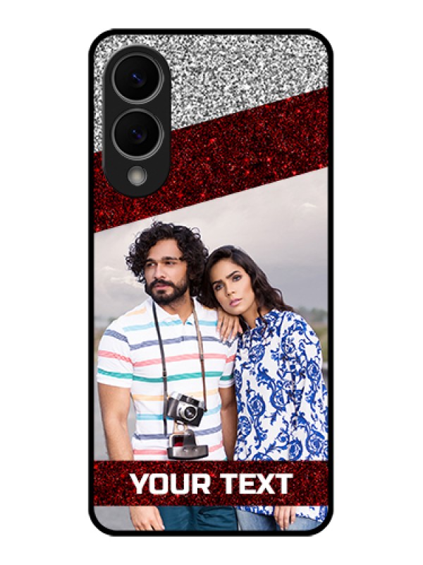 Custom Samsung Galaxy S25 Edge 5G Custom Metal Phone Case - Image Holder With Glitter Strip Design