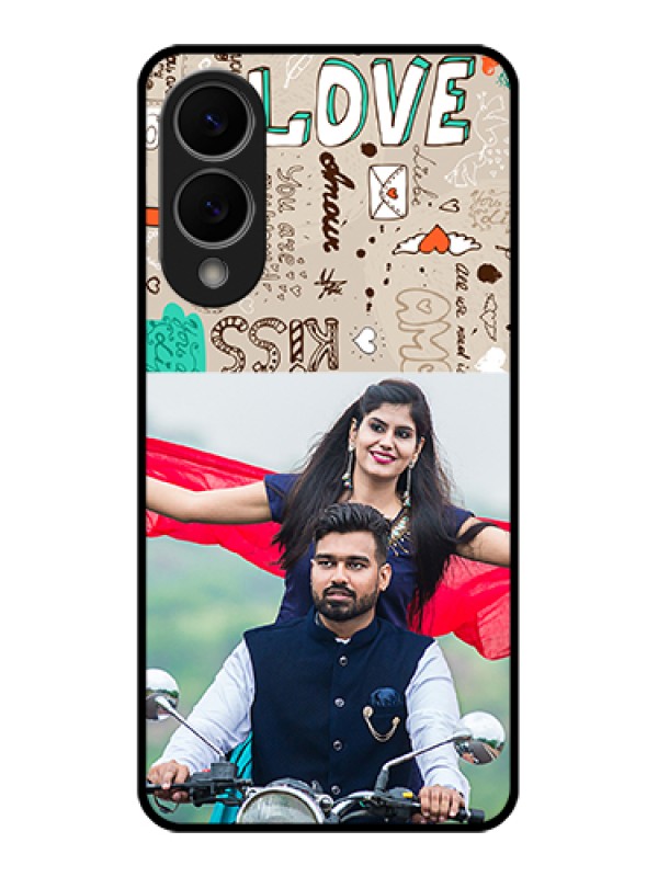 Custom Samsung Galaxy S25 Edge 5G Custom Metal Phone Case - Love Doodle Pattern