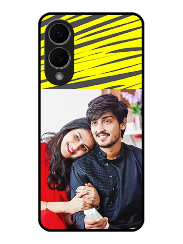 Custom Samsung Galaxy S25 Edge 5G Custom Metal Phone Case - Yellow Abstract Design