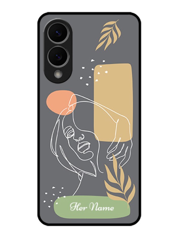 Custom Samsung Galaxy S25 Edge 5G Custom Metal Phone Case - Gazing Woman Line Art Design