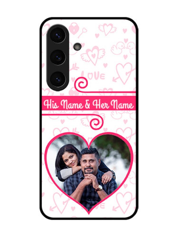 Custom Galaxy S25 Plus 5G Custom Metal Phone Case - Heart Shape Love Design