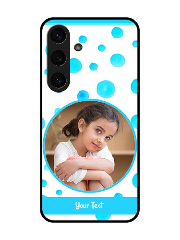 Custom Galaxy S25 Plus 5G Custom Metal Phone Case - Blue Bubbles Pattern Design