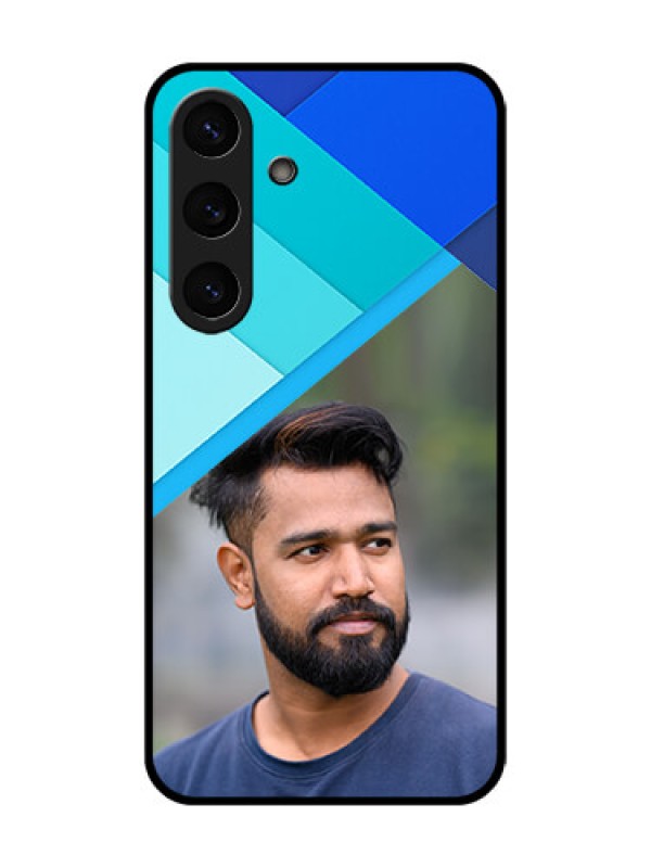 Custom Galaxy S25 Plus 5G Custom Metal Phone Case - Blue Pattern Design