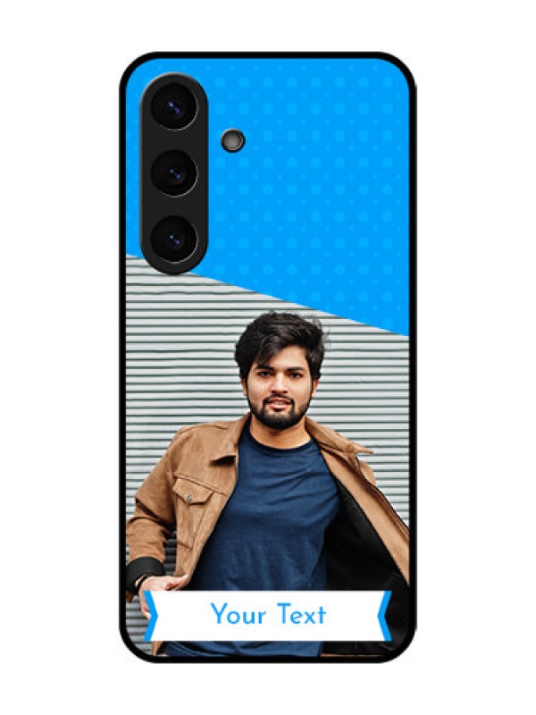 Custom Galaxy S25 Plus 5G Custom Metal Phone Case - Simple Blue Color Design