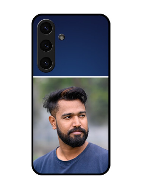 Custom Galaxy S25 Plus 5G Custom Metal Phone Case - Simple Royal Blue Design