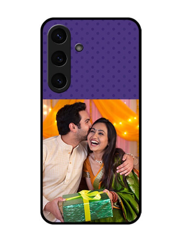 Custom Galaxy S25 Plus 5G Custom Metal Phone Case - Violet Colored Pattern Design