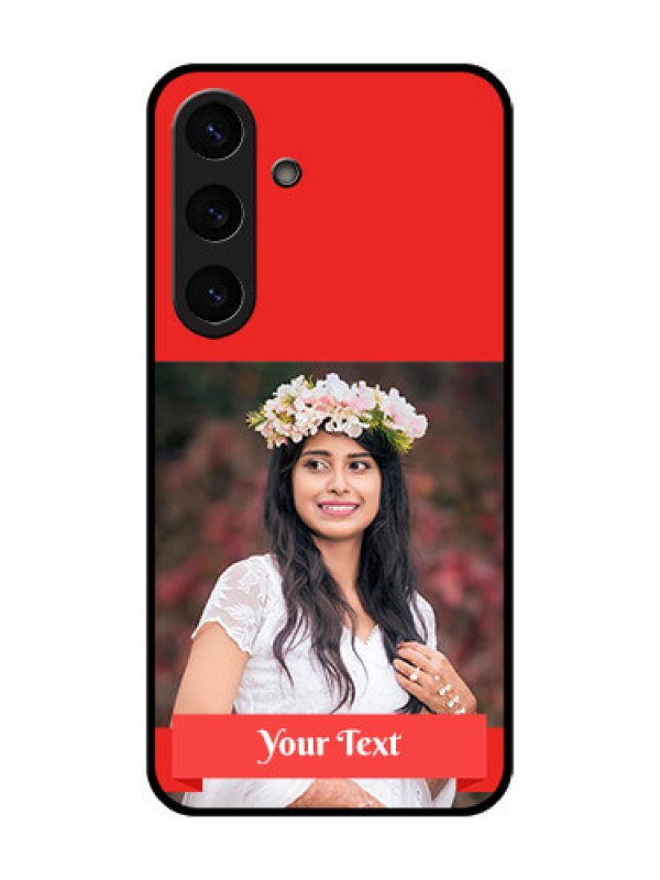 Custom Galaxy S25 Plus 5G Custom Metal Phone Case - Simple Red Color Design