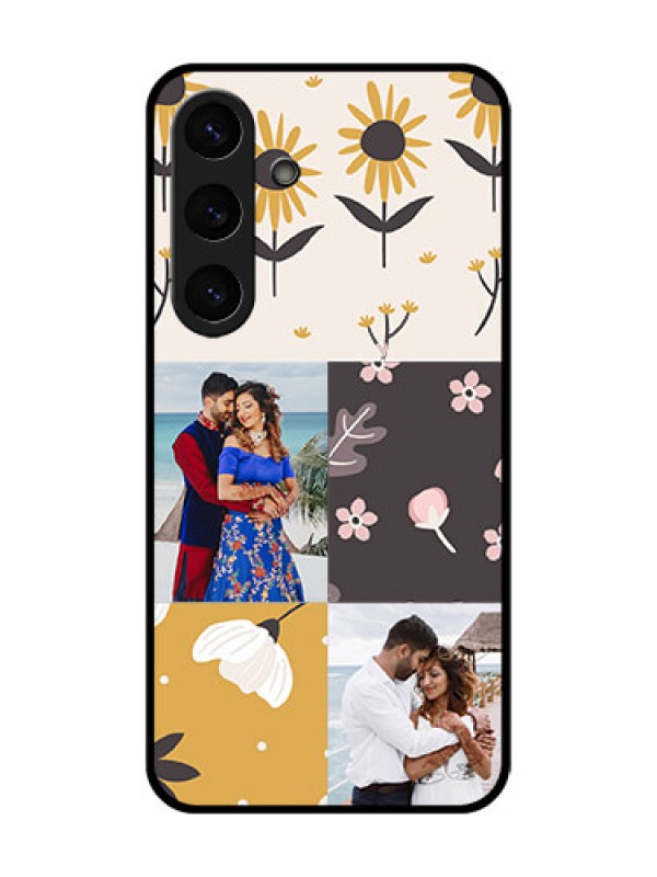 Custom Galaxy S25 Plus 5G Custom Metal Phone Case - 3 Images With Floral Design