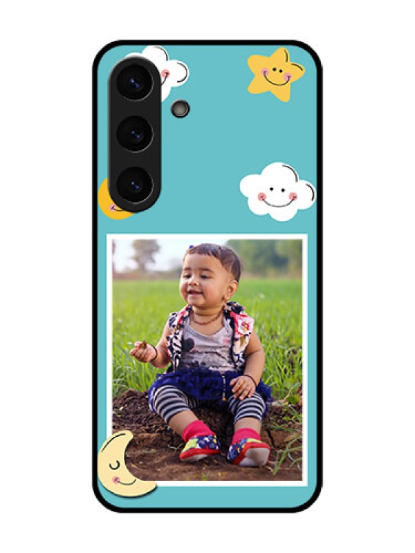 Custom Galaxy S25 Plus 5G Custom Metal Phone Case - Smiley Kids Stars Design