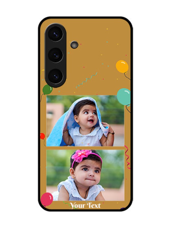 Custom Galaxy S25 Plus 5G Custom Metal Phone Case - Image Holder With Birthday Celebrations Design