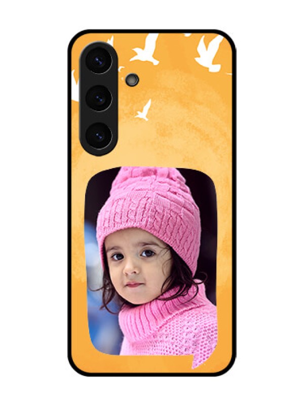 Custom Galaxy S25 Plus 5G Custom Metal Phone Case - Water Color Design With Bird Icons