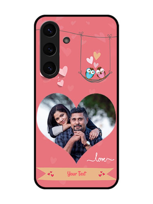 Custom Galaxy S25 Plus 5G Custom Metal Phone Case - Peach Color Love Design