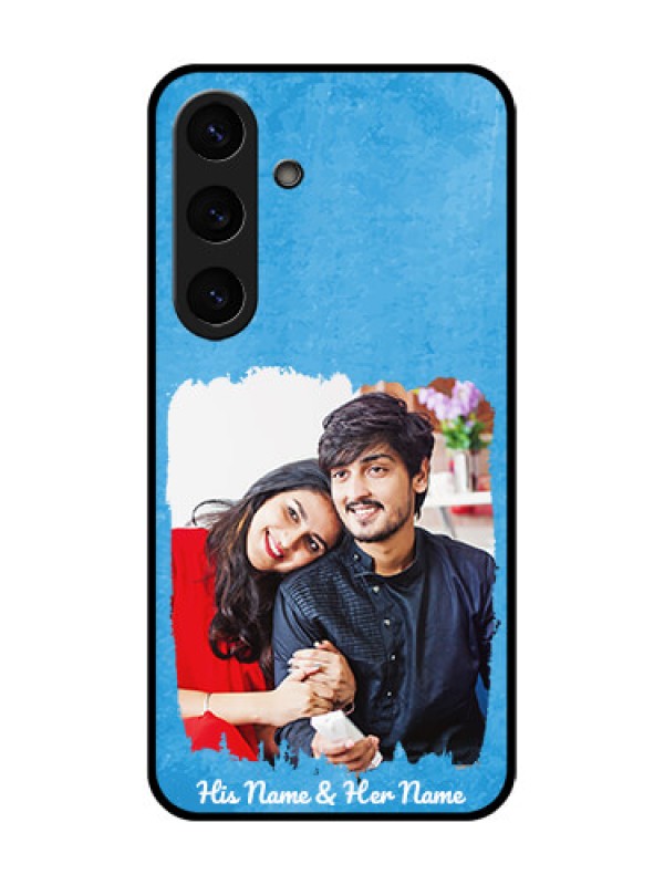 Custom Galaxy S25 Plus 5G Custom Metal Phone Case - Blue Color Vintage Design