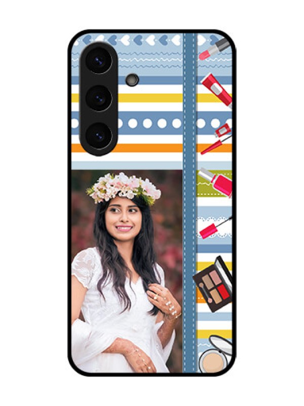Custom Galaxy S25 Plus 5G Custom Metal Phone Case - Makeup Icons Design