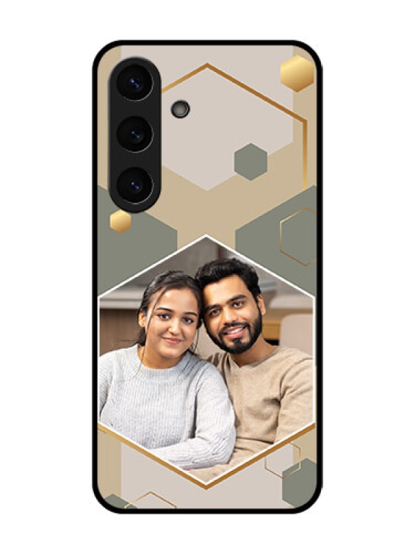 Custom Galaxy S25 Plus 5G Custom Metal Phone Case - Stylish Hexagon Pattern Design
