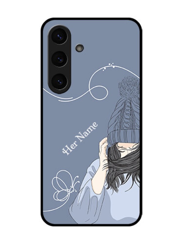 Custom Galaxy S25 Plus 5G Custom Metal Phone Case - Girl In Winter Outfit Design