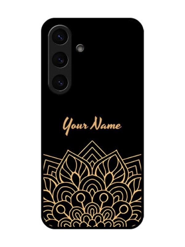 Custom Galaxy S25 Plus 5G Custom Metal Phone Case - Golden Mandala Design