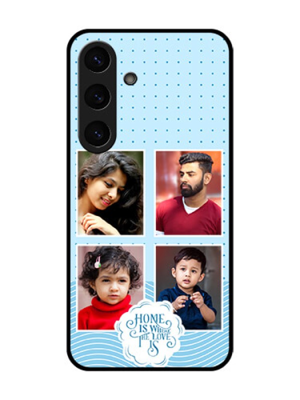 Custom Galaxy S25 Plus 5G Custom Metal Phone Case - Cute Love Quote With 4 Pic Upload Design