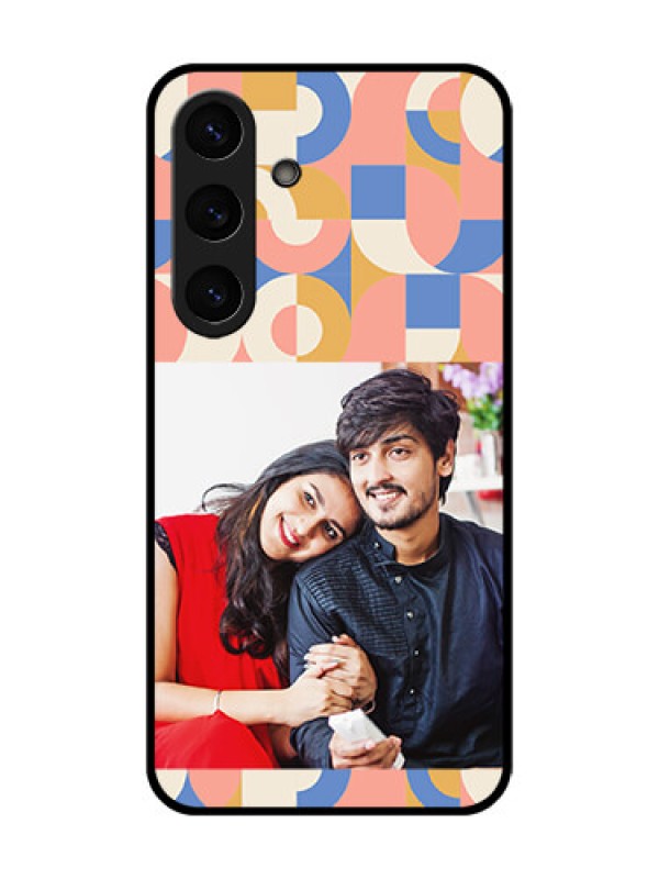 Custom Galaxy S25 Plus 5G Custom Metal Phone Case - Semi - Circle Maze Pattern Design