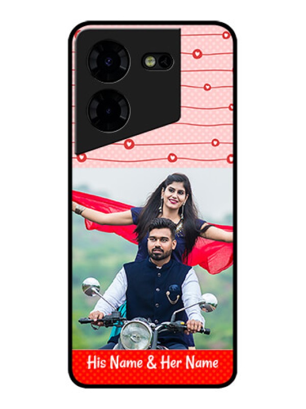 Custom Tecno Pova 5 Pro 5G Custom Metal Phone CaseRed Pattern Case Design