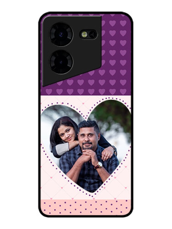 Custom Tecno Pova 5 Pro 5G Custom Metal Phone CaseViolet Love Dots Design