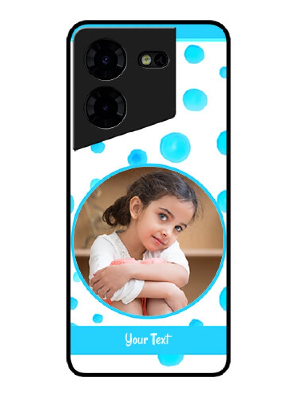 Custom Tecno Pova 5 Pro 5G Custom Metal Phone CaseBlue Bubbles Pattern Design