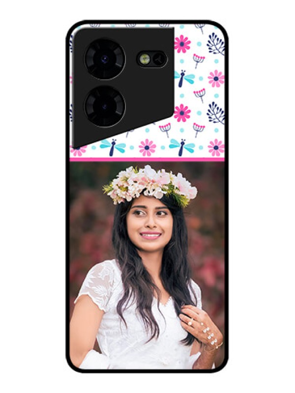 Custom Tecno Pova 5 Pro 5G Custom Metal Phone CaseColorful Flower Design