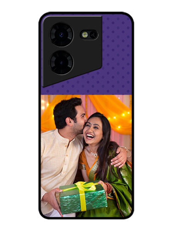 Custom Tecno Pova 5 Pro 5G Custom Metal Phone CaseViolet Colored Pattern Design